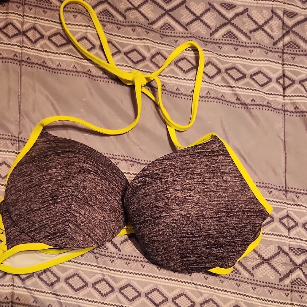 Victoria's Secret Black and Yellow Bikini Top